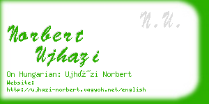 norbert ujhazi business card